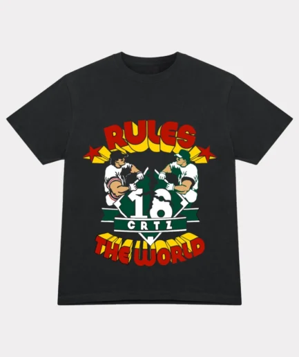 Corteiz Rtw noir baseball T-Shirt